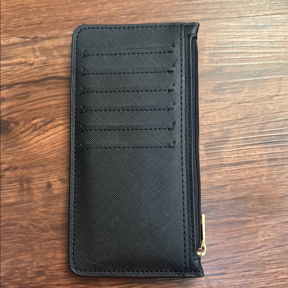 Elegant Black Wallet with Gold Accent